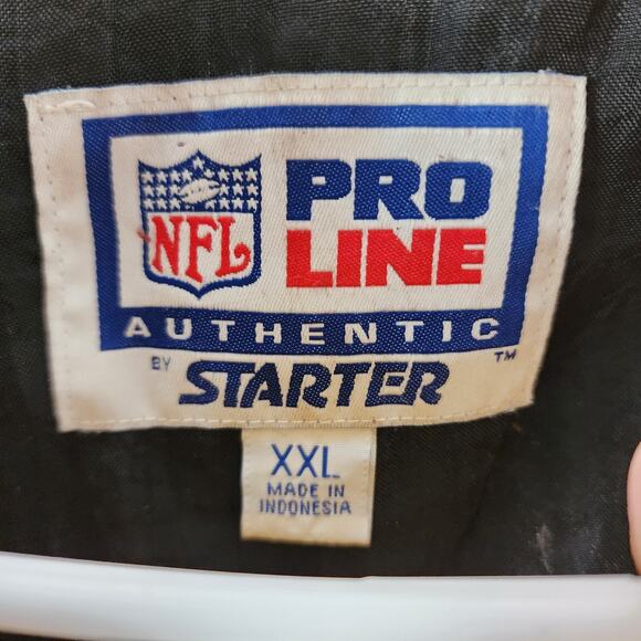 Vintage 1990s Starter Steelers NFL Pro Line Pullover Jacket XXL Black Big Logo - Picture 3 of 10